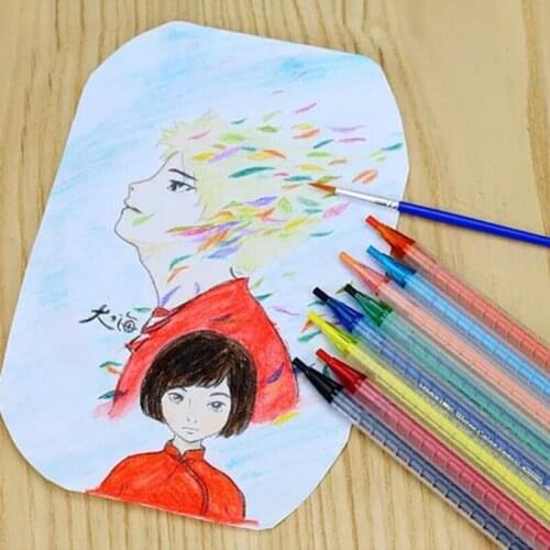 18/24/36 colors Rotary Painting Stick Water Soluble Colored Pencil Children Crayon Students Graffiti Crayon
