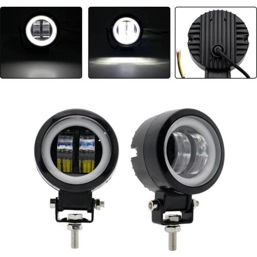 2PCS / 1PCS Waterproof Round LED Angel Eyes Light Bar Spot Light Motorcycle Offroad Car Boat Led Work Light