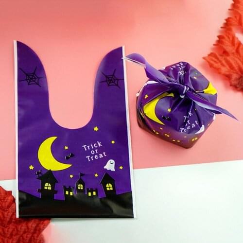 48Pcs/Bag Halloween Candy Bag Creative Halloween Pattern Roomy Happy Halloween Goodie Bag for Childeren