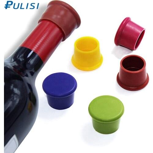 5pcs/Set Kitchenware Bottle Caps Reusable and Unbreakable Sealer Covers-Silicone Stoppers to Keep Beer Beverage Champagne Fresh