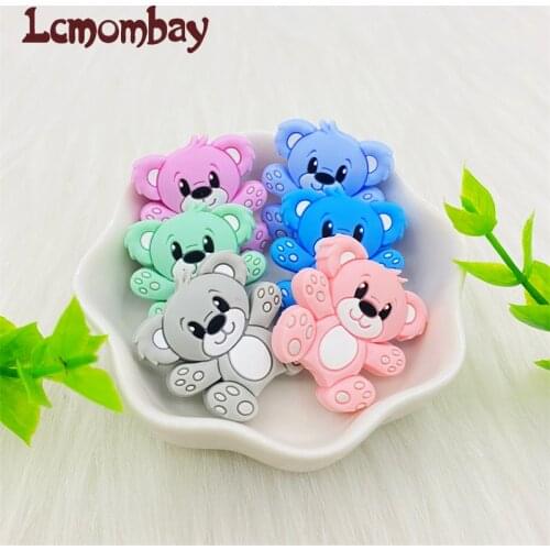 50pcs Mini Silicone Beads Newborn Teether Products Cartoon Teething Beads DIY Pacifier Chain Baby Oral Care Toy