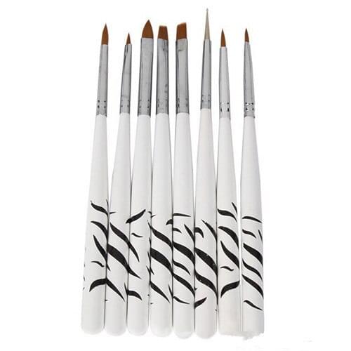 8PCS Nail Art Dotting Manicure Painting Drawing nail Polish Brush Pen Pusher Tools Acrylic UV gel nail polish DIY Decorations