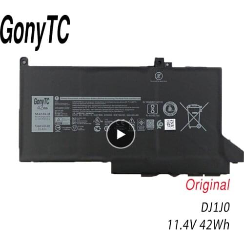 GONYTC DJ1J0 Laptop Battery For DELL Latitude 12 7000 7280 7380 7480 Series Tablet PC PGFX4 ONFOH DJ1JO 11.4V 42WH