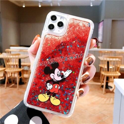 Disney Series Quicksand Mobile Phone Case for IPhone12ProMax Apple 11S9 Stitch Note9 Mickey Minnie Mermaid Stitch Frozen Alice