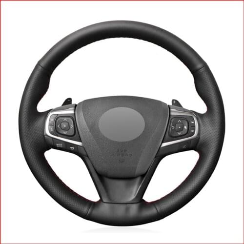 Black PU Faux Leather Car Steering Wheel Cover for Toyota Camry 2015-2017 Avalon 2013-2018 Avensis 2015-2018