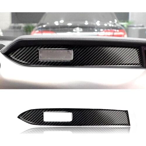 Dashboard Panel Decoration Cover Trim Sticker for Ford Mustang 2015 2016 2017 2018 2019 2020 2021 Car Accessories Carbon Fiber