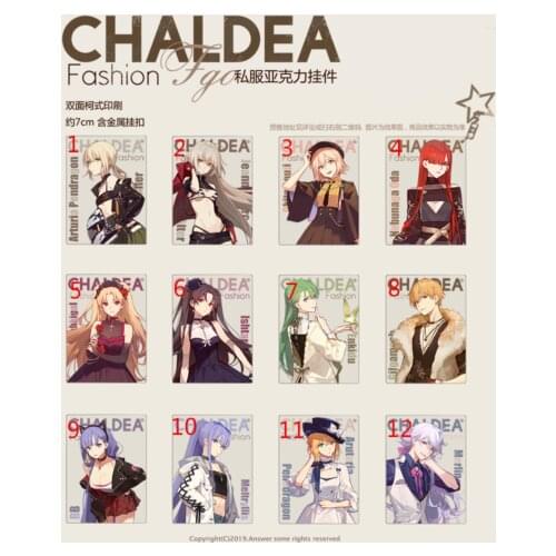 FGO Fate/Grand Order Gilgamesh Saber Emiya Acrylic Keychain Strap 2-side wallet phone mobile chain key belt creative strap