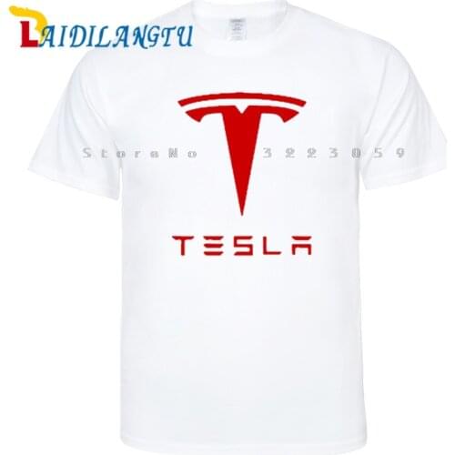 New Tesla Summer Mens Casual T-Shirt high quality Print T Shirt Short Sleeve O-Neck Streetwear Tees Hip Hop Tops