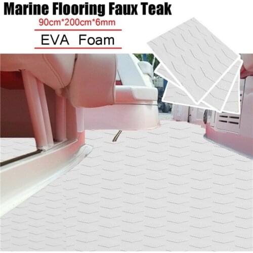 900x2000x6mm EVA Foam Faux Teak Decking Sheet Marine Boat Yacht Decking Sheet Self-Adhesive DIY Car Protective Floor Mat