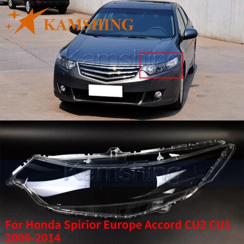 Kamshing For Honda Spirior Europe Accord CU2 CU1 2009-2014 Front Headlight Cover Headlamp glass lens Lampcover Lamp Lid Shell