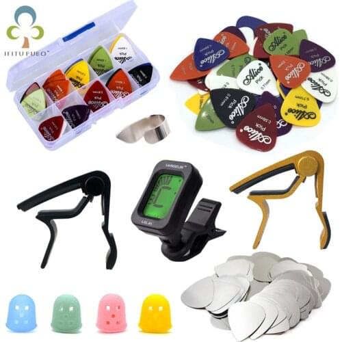 1Set Guitar Tool Kit Guitar Capo / Guitar Picks / Tunner / Fingertip Protector Parts Accessories For Guitar Birthday Gifts YJN
