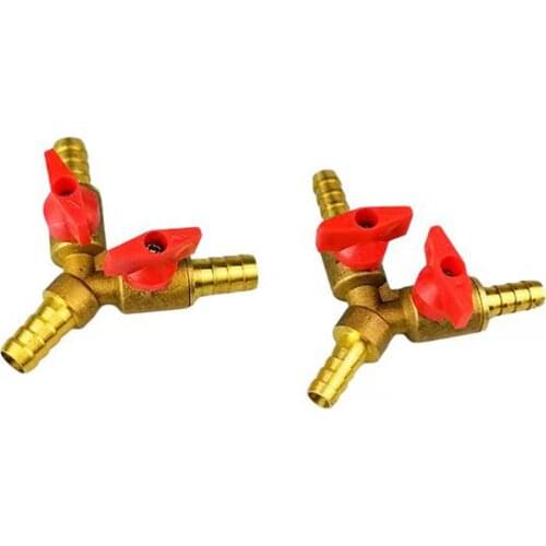 10mm 12mm Hose Barb Y Shape Brass Air Gas Fuel Fuel Line Shutoff Ball Valve