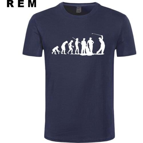 REM Newest Men Cool Evolution Of golfer Club Course Iron Wood Design Tops High Quality Casual Short Sleeve Tee