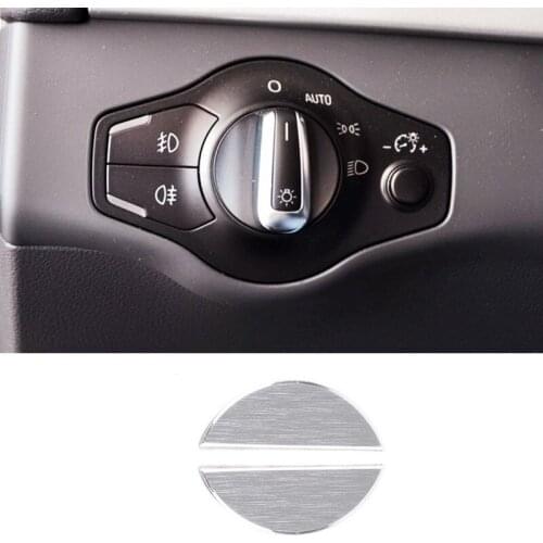 Car Interior Headlight Switch Button Cover Trim Sticker Fit For Audi Q3 A4 B8 S4 RS4 A5 S5 RS5 2008-2015 Auto Accessories