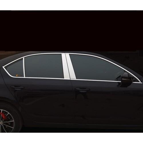 Lsrtw2017 Stainless Steel Car Window Trim for Skoda Octavia a7 2014 2015 2016 2017 2018 2019 exterior Accessories styling rs