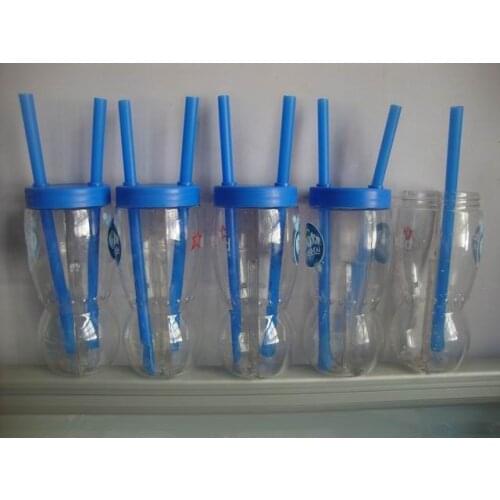 PVC plastic pearl milk tea bottle burst milk cola beverage bottle space 650ml wedding festival childrens Straw water bottle