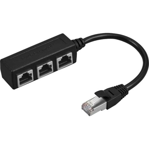 RJ45 Y Splitter Adapter 1 To 3 Port Ethernet Switch Cable for CAT 5/CAT 6 LAN Ethernet Socket
