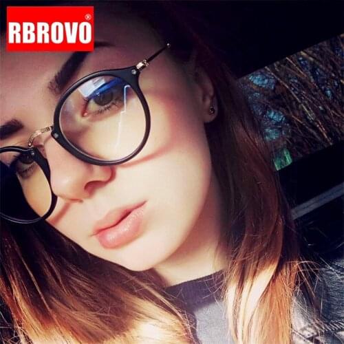RBROVO Round Metal Glasses Women Computer Glasses High Quality Alloy Frame Transparent Glasses Optical Eyeglasses Frames Gafas