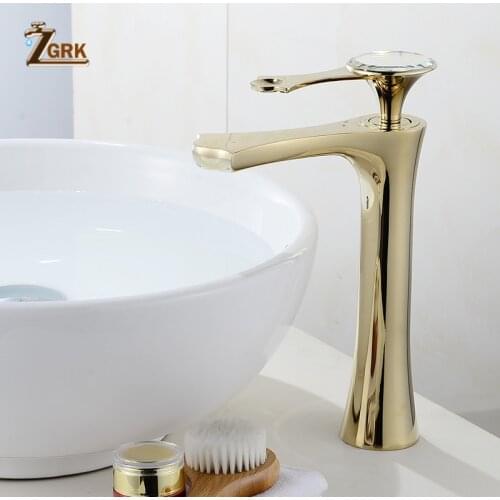 ZGRK Basin Faucets Waterfall Faucet Single Hole Single Handle Basin Faucet Crystal Handle Mixer Tap