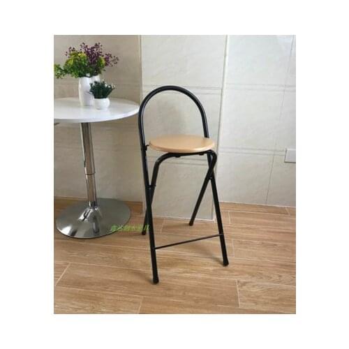 Modern Folding bar stool High foot Chair backrest Seat chair For Man/Woman metal pipe Wine pub stool with high density board
