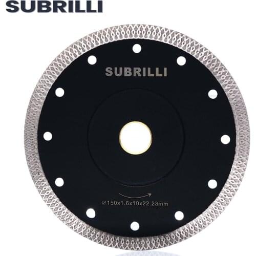 SUBRILLI 1 Piece Dia 150mm Professional Turbo Rim Mesh Diamond Saw Blade Porcelain Granite Hard Tile 6 Inch Blades