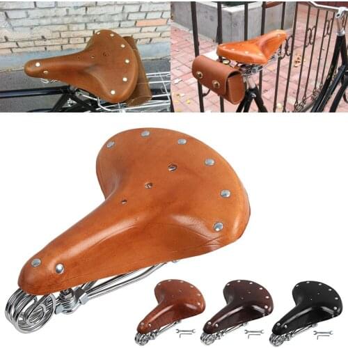 Bicycle Saddle Retro Leather Bike Seat Classic Bike Mat Cushion Cycling Saddle Bicycle Accessories