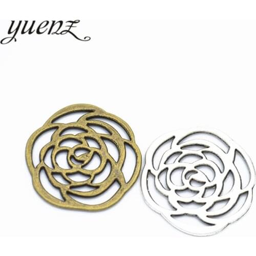 YuenZ 5pcs charms metal rose flower pendants jewelryl making 30*30mm Q197