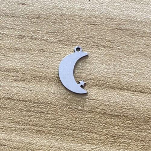 6Pcs 10-20mm 50types 100% Stainless Steel Half Moon Jewelry Diy Making Handmade Double Pattern Mix Charms New Moon Pendant Make