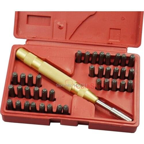 1 box / Lot 3mm 1/8" 38 Steel Stamp 3mm Automatic Hand Punch Alphabet Number Die Leather Craft Kit Set