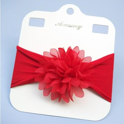 1PCS Chiffon lace flower baby headband Knot Bow Nylon Headbands Soft Hairwear Hair Accessories for Girls Kids