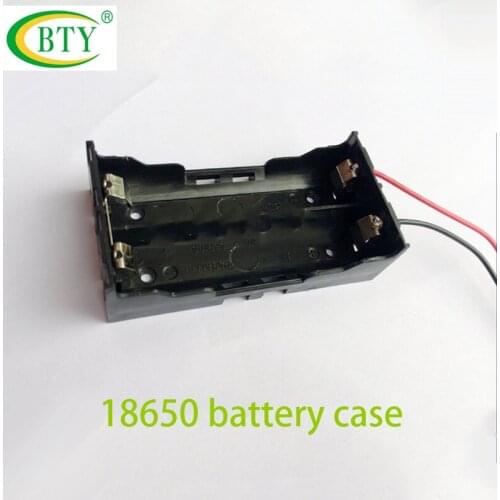 100pcs BTY New 18650 Battery Boxes With Wire Leads For 2 x 18650 Li ion Batteries Plastic Battery Holder wholesale