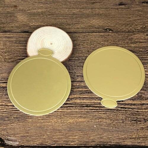 100PCS Round Cupcake Dessert Displays Tray Mousse Mat Wedding Birthday Supplies Gold Paper Baking Accessories