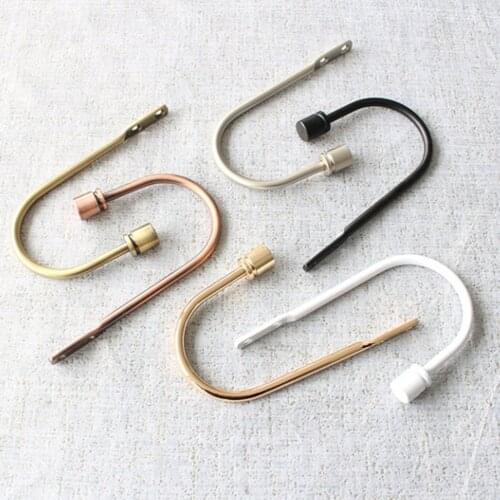 2Pcs Heavy-Duty Curtain Holdbacks Metal U-shaped Drapery Tieback Hooks Wall Mounted Drape Holder for Bedroom Living Room Office