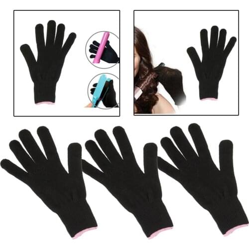3pcs/set Professional Heat Resistant Glove for Hair Styling Heat Blocking for Curling, Flat Iron and Curling Wand