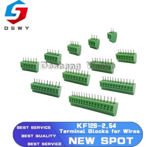 5PCS KF128-2.54 2P 3P 4P 5P 6P 7P 8P 9P 10P 12P 16P Splice Terminal KF128 2.54mm PCB Mini Screw Terminal Blocks for Wires