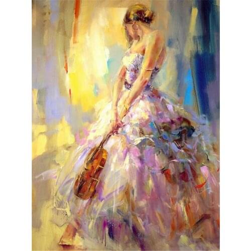 Ballet Woman DIY Cross Stitch Embroidery 11CT Kits Needlework Craft Set Cotton Thread Printed Canvas Home Wholesale