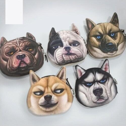 Free ship!1lot=8pc! Fierce dog cloth coin bag / animal small Purse /nice mini pouch/storage pencil bag