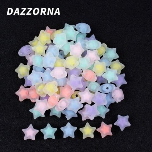 20/40/60/80Pcs/Lot 14mm Acrylic Spaced Beads 6 Colors Transparent Pentagram Shape Beads For Bracelet Jewelry DIY Accessories