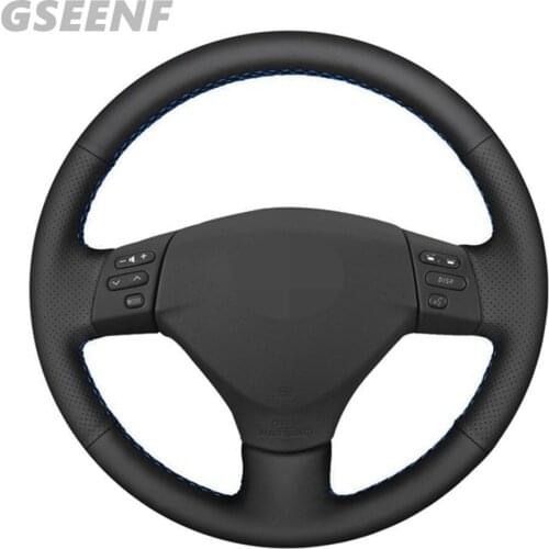 Car Steering Wheel Cover For Lexus RX330 RX400h RX400 2004-2007 Black Hand-stitched Genuine Leather DIY Steering Wheel Cover