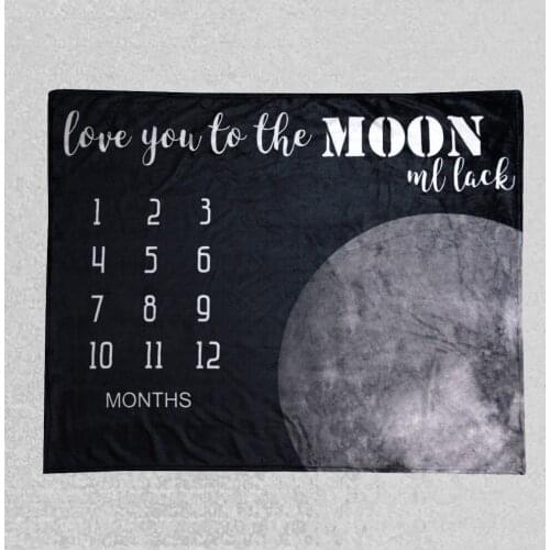 Lychee Printed Milestone Blanket Monthly Growth Photography Decorative Blanket Soft Flannel Blanket