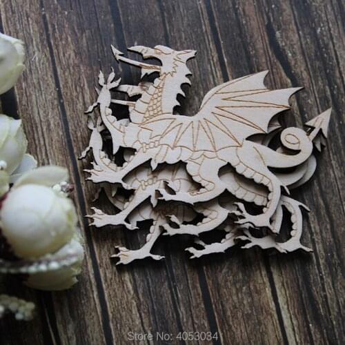 Wooden Welsh Red Dragon "Y Ddraig Goch" Craft Shapes 3mm Plywood