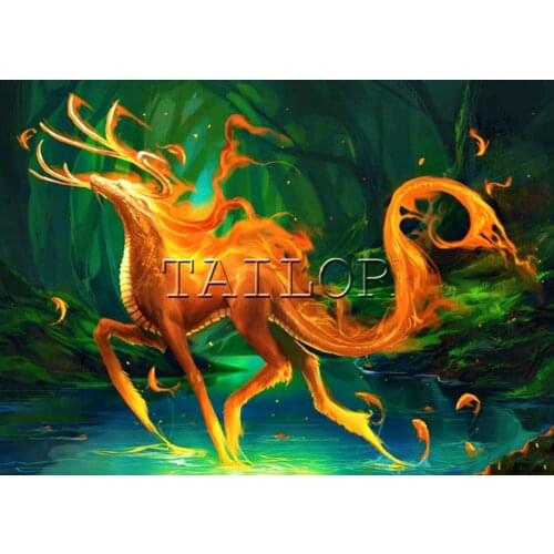 Dirll drawing embroidery 5d diamond painting kit set Unicorn deer fantasy animal complet cuadros Cross stitch full square mosaic