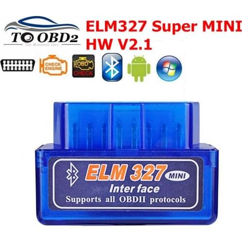 ELM327 Bluetooth Super Mini V2.1 OBD II Car Diagnostic Tool for Android ELM 327 2.1 Bluetooth OBD2 Code Reader