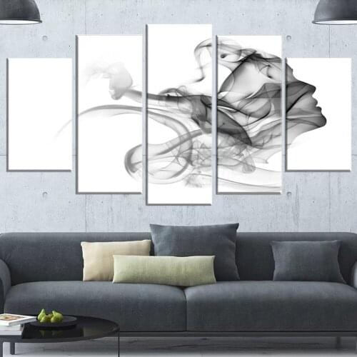 Canvas Prints Paintings Abstract Black Line Lady Face Wall Art Poster Cool Modular Pictures For Living Room Modern Home Decor