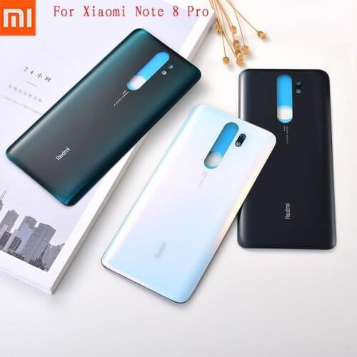 For Xiaomi Redmi Note 8 Pro Battery Cover Glass Rear Housing Door Case Panel For Xiaomi Redmi Note 8 Pro Phone Back Cover & Logo