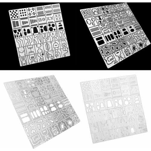 Alexen AJ0094/AJ0095 Scriber Line Tools Model Craft Detail Improve Iron Transform chip-shaped Engraved Line Auxiliary Ruler