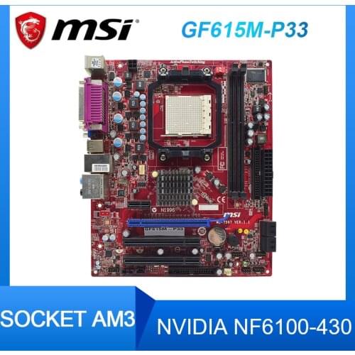 For MSI GF615M-P33 Motherboards AM3/ATX 780l/760G DDR3/VG Support Windows 10 64-bit Fully Tested DDR3 Original Used motherboards