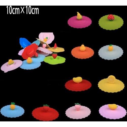 Cartoon Cute Silicone Cup Cover Anti-Dust Heat-resistant Leak Proof Sealed Lids Cap Dustproof Suction Cover Tea Coffee Lid Home