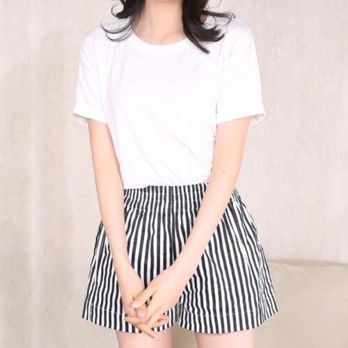 Mini Shorts 2021 Bandage Pockets Ladies Summer Casual Beach Mini Shorts Streetwear S-2XL Womens Striped High Waist Shorts