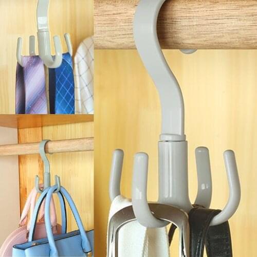 Space Saving Bag Holder Bag Hanger Wardrobes Clothes Rack Degree Rotation Shoes Belt Scarf Hanging Rack Kitchen Pot Pan Hanger